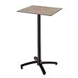 OVIALA - Ensemble table haute stratifié marbre beige et 2 chaises hautes taupe - Opéra - vignette
