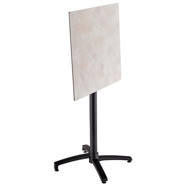 OVIALA - Ensemble table haute stratifié béton gris et 2 chaises hautes gris - Opéra - large