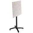 OVIALA - Ensemble table haute stratifié béton gris et 2 chaises hautes gris - Opéra - vignette