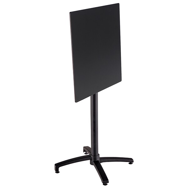 OVIALA - Ensemble table haute stratifié noir et 2 chaises hautes gris - Opéra - large
