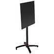 OVIALA - Ensemble table haute stratifié noir et 2 chaises hautes taupe - Opéra - vignette