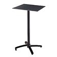 OVIALA - Ensemble table haute stratifié noir et 2 chaises hautes taupe - Opéra - vignette