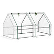 OUTSUNNY - Serre de jardin tunnel 2,5L x 1l x 0,8H m grande porte zippée bâche PVC transparent métal époxy vert - vignette