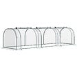 OUTSUNNY - Serre de jardin tunnel 3,5L x 1l x 0,8H m 3 portes zippées bâche PVC transparent métal époxy vert - vignette