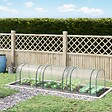 OUTSUNNY - Serre de jardin tunnel 3,5L x 1l x 0,8H m 3 portes zippées bâche PVC transparent métal époxy vert - vignette