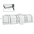 OUTSUNNY - Serre de jardin tunnel 3,5L x 1l x 0,8H m 3 portes zippées bâche PVC transparent métal époxy vert - vignette