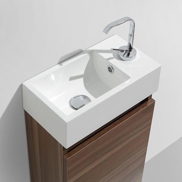 STANO - Meuble lave-main salle de bain design SIENA largeur 40 cm noyer - large