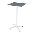 OVIALA - Ensemble table haute stratifié ardoise gris et 2 chaises hautes blanc - Opéra - vignette