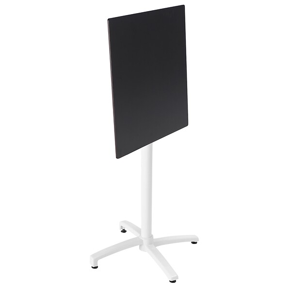 OVIALA - Ensemble table haute stratifié noir et 2 chaises hautes gris - Opéra - large