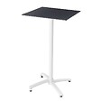 OVIALA - Ensemble table haute stratifié noir et 2 chaises hautes blanc - Opéra - vignette