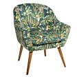 ATMOSPHERA - Fauteuil velours Sango jungle - Vert - Hévéa - vignette