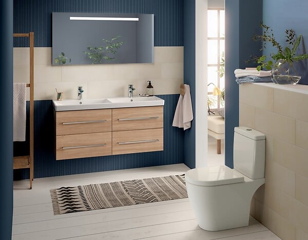 VILLEROY ET BOCH - Combi Pack AVENTO Direct Flush en céramique - Sortie horizontale - Couleur : BLANC - large