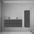 AICA SANITAIRE - AICA Ensemble meuble double vasque L.120cm anthracite 4 tiroirs + lavabo + colonne easy - vignette