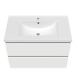AICA SANITAIRE - AICA Ensemble meuble vasque L.79cm blanc 2 tiroirs + colonne + lavabo - vignette