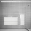 AICA SANITAIRE - AICA Ensemble meuble vasque L.99cm blanc 2 tiroirs + colonne + lavabo - vignette