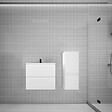 AICA SANITAIRE - AICA Ensemble meuble vasque L.60cm blanc 2 tiroirs + colonne + lavabo - vignette
