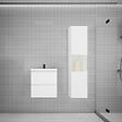AICA SANITAIRE - AICA Ensemble meuble vasque L.50cm blanc 2 tiroirs + lavabo + colonne - vignette