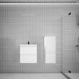 AICA SANITAIRE - AICA Ensemble meuble vasque L.50cm blanc 2 tiroirs + colonne + lavabo - vignette