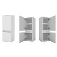 AICA SANITAIRE - AICA Ensemble meuble 2 vasque L.120cm 4 tiroirs + lavabo + LED miroir + colonne,blanc,A - vignette