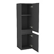 AICA SANITAIRE - AICA Ensemble meuble vasque L.99cm 2 tiroirs + lavabo + LED miroir rond 90cm + colonne B,anthracite - vignette