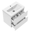 AICA SANITAIRE - AICA Ensemble meuble vasque L.50cm 2 tiroirs + lavabo + LED miroir rond 60cm + colonne,blanc easy - vignette