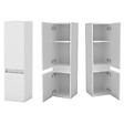 AICA SANITAIRE - AICA Ensemble meuble vasque L.50cm 2 tiroirs + lavabo + LED miroir rond 60cm + colonne,blanc easy - vignette