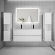 AICA SANITAIRE - AICA Ensemble meuble double vasque L.120cm + lavabo + LED miroir + 2*colonne,blanc - vignette