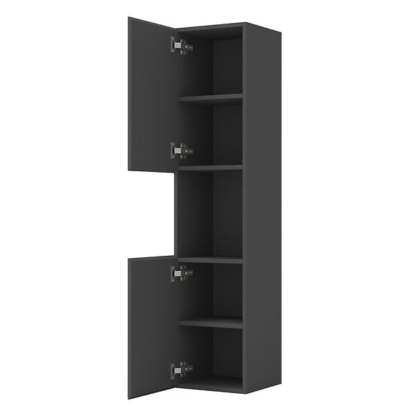AICA SANITAIRE - AICA Ensemble meuble 2 vasque L.120cm 4 tiroirs + lavabo + LED miroir + colonne,anthracite - large