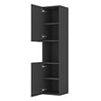 AICA SANITAIRE - AICA Ensemble meuble 2 vasque L.120cm 4 tiroirs + lavabo + LED miroir + colonne,anthracite - vignette