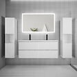AICA SANITAIRE - AICA Ensemble meuble double vasque L.120cm + lavabo + LED miroir + 2*colonne,blanc.easy - vignette