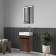 STANO - Meuble lave-main salle de bain design MESSINA largeur 45 cm noyer - vignette
