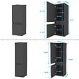 AICA SANITAIRE - AICA SANITAIRE Ensemble meuble double vasque L.120cm + lavabo + LED miroir + 2*colonne,anthracite - vignette