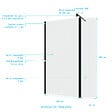 AURLANE - Paroi de Douche et Volet Pivotant 100+40x200 cm - Verre Transparent - Barre de Fixation Noire - vignette
