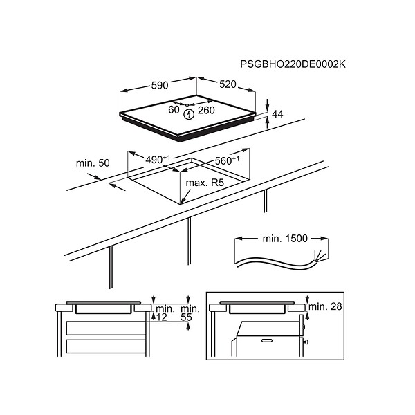 ELECTROLUX - La Table De Cuisson à  Induction 59cm 3 Feux 7350w - LIT60342CW/1 - large