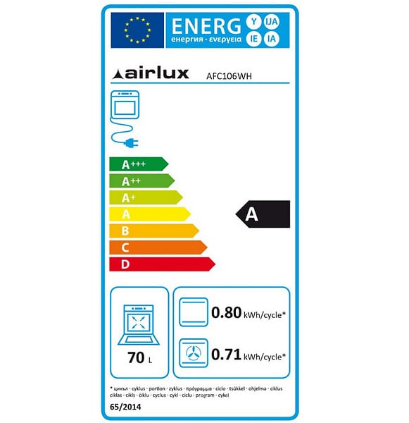 AIRLUX - Four Intégrable Multifonction 70l 60cm Catalyse Blanc - AFC106WH - large