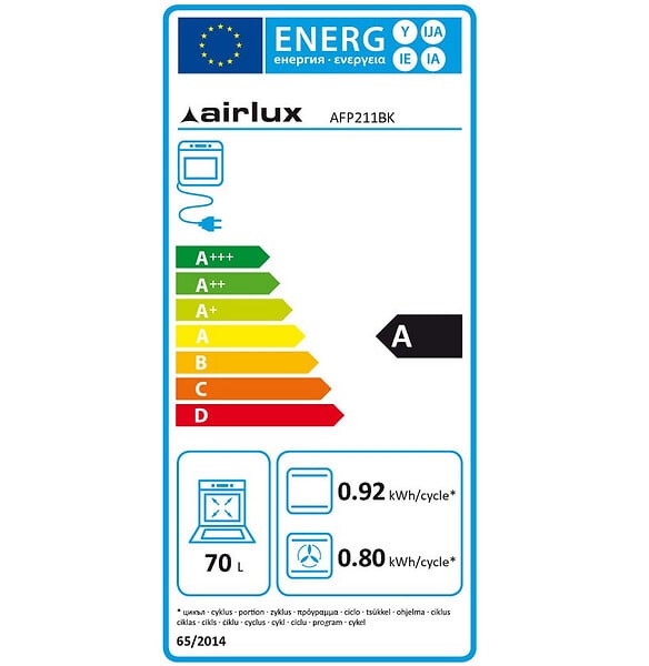 AIRLUX - Four Intégrable Multifonction 70l 60cm Pyrolyse Inox - AFP212BK - large