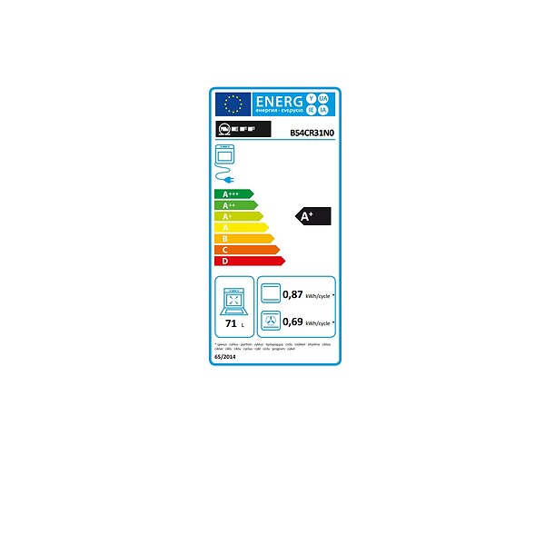 NEFF - Four Intégrable Multifonction 71l 60cm Hydrolyse Noir - B54CR31N0 - large
