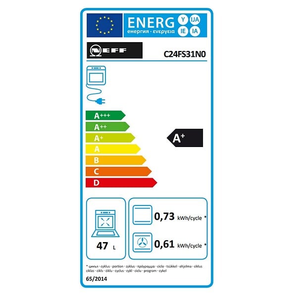 NEFF - Four Intégrable Combi Vapeur 47l 60cm A+ Ecoclean Noir - C24FS31N0 - large
