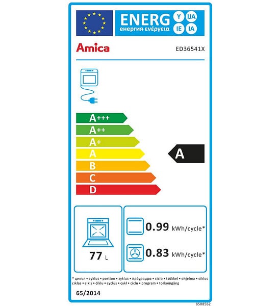 AMICA - Four Intégrable Multifonction 77l 60cm Pyrolyse Inox - ED36541X - large