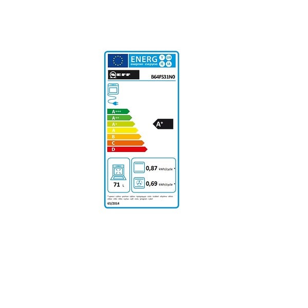 NEFF - Four Vapeur 71l 60cm Noir - B64FS31N0 - large