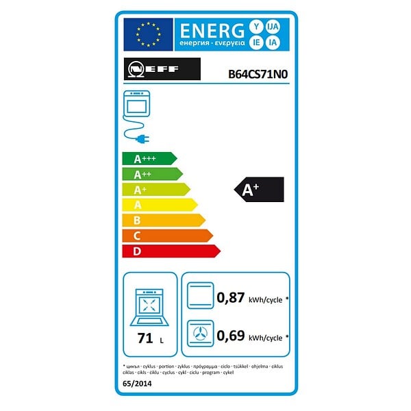 NEFF - four intégrable multifonction 71l 60cm pyrolyse noir - B64CS71N0 - large