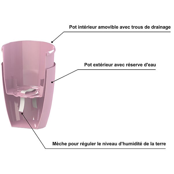 GT GARDEN - Lot de 3 pots pour orchidées avec réserve d'eau - Arte-dea rose transparent 2 litres - large
