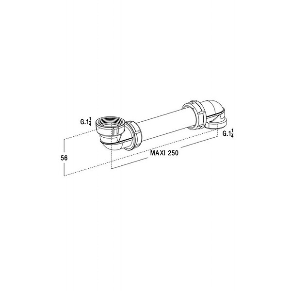 NICOLL - Nicoll Easyphon Bmt01 Tubulure de déport de siphon avec technologie Bi-matière avec joints TPE (0201011) - large