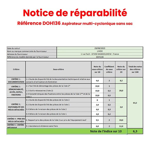 LIVOO - aspirateur sans sac 700w 78db gris - DOH136G - large