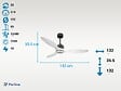 PURLINE - Ventilateur de plafond Réversible  Thermostat Dimmable Wifi Moteur à courant continu Toits en pente Télécommande Lumière à trois tons Hypersilence Mémoire - vignette