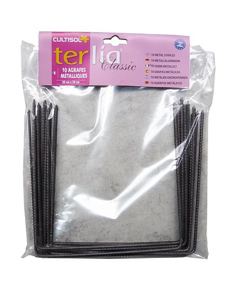 TERLIA - Agrafe métallique de paillage 20cmx20cm - Lot de 1 - large