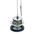 NICOLL - Bonde à bouchon chainette Nicoll - Ø 84 mm - Pour évier à double paroi - Plastique et inox - vignette
