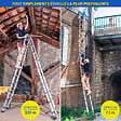 HOSTRÃ–M - Echelle télescopique articulée 6,2m STEMPAKT, escabeau 2x10 marches pliable professionnel multifonction, H max travail 7,1m, garantie 5 ans, Hoström - vignette