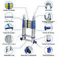 HOSTRÃ–M - Echelle télescopique articulée 6,2m STEMPAKT, escabeau 2x10 marches pliable professionnel multifonction, H max travail 7,1m, garantie 5 ans, Hoström - vignette