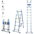 HOSTRÃ–M - Echelle télescopique articulée 3,8m STEMPAKT, escabeau 2x6 marches pliable professionnel multifonction, H max travail 4,7m, Garantie 5 ans, Hoström - vignette